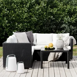 Best Nohr Loungeset Timoth Wicker, Met hoekbank en tafel