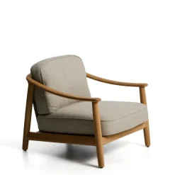 Kave Home Loungestoel Elunda Teakhout Beige