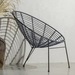 Online WOOOD Loungestoel Jane Inkt (donkerblauw)