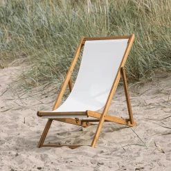 Clearance Nohr Loungestoel Trevis Acaciahout, kleur Beige Naturel