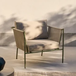 Discount Kave Home Loungestoel Zivia Staal en touw