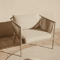 Discount Kave Home Loungestoel Zivia Staal en touw