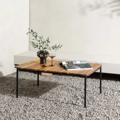 Online Nohr Loungetafel Lakysha Acacuahout, 100 x 65cm Naturel