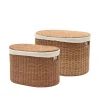 Outlet Kave Home Mand Indali Rotan, Set van 2 stuks