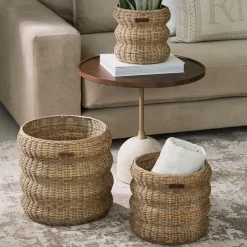 Hot Rivièra Maison Mand Rustic Rattan Mennagio Rattan Pitriet, Set van 3 stuks Naturel