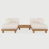 Online Ethnicraft Modulaire Loungebank Monocle Lounge links en rechts met salontafel, Teakhout