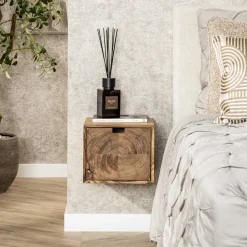 New LifestyleFurn Nachtkastje Abigayle Acaciahout, met 1 lade Massief acacia naturel