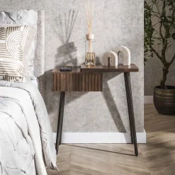 Discount LifestyleFurn Nachtkastje Alania Met 1 lade en legplank, Acaciahout Massief acacia bruin