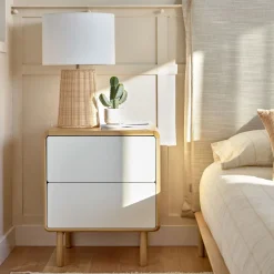 Online Kave Home Nachtkastje Anielle Essen, 50 x 45cm Naturel