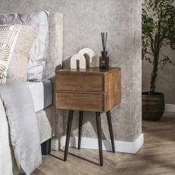 Clearance LifestyleFurn Nachtkastje Baila Acaciahout Massief acacia bruin