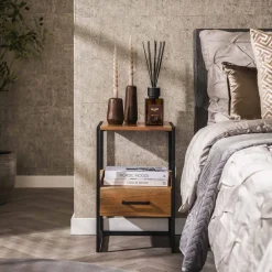 Outlet LifestyleFurn Nachtkastje Bethanne Acaciahout, kleur Naturel