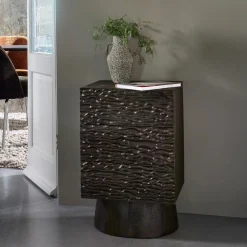 Sale WOOOD Nachtkastje Crumble Mangohout, Met 3 lades Walnoot