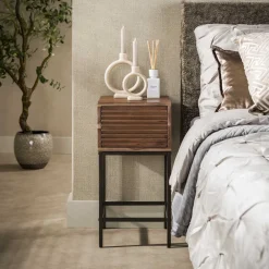 Online LifestyleFurn Nachtkastje Delilah Acaciahout, Met 1 lade