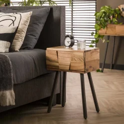LifestyleFurn Nachtkastje Eryka Acaciahout Massief acacia naturel