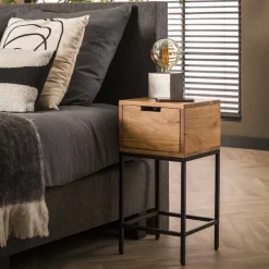 Discount LifestyleFurn Nachtkastje Ilsinho Acaciahout Massief acacia naturel