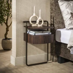 Outlet LifestyleFurn Nachtkastje Lamond Eikenlook, Met 1 lade