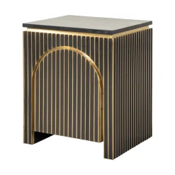 Sale Richmond Interiors Nachtkastje Les Arcs Brass en marmer, 60 x 50cm Brushed gold