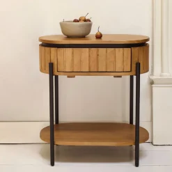 Kave Home Nachtkastje Licia Mangohout, Met 1 lade Naturel