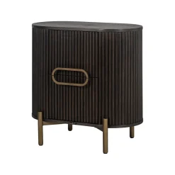 Outlet Richmond Interiors Nachtkastje Luxor Eiken, 60 x 39cm, kleur zwart / goud