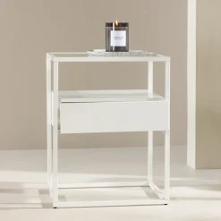 Online Nohr Nachtkastje Nisreen Metaal en glas