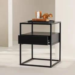 Online Nohr Nachtkastje Nisreen Metaal en glas