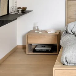 Outlet Ethnicraft Nachtkastje Nordic Geolied Eikenhout, kleur Naturel