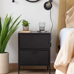 Hot Kave Home Nachtkastje Shantay metaal, 50 x 40cm Zwart