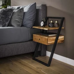 Best LifestyleFurn Nachtkastje Tiny Acacia, met 1 lade Massief acacia naturel