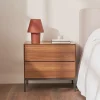 Kave Home Nachtkastje Vedrana Walnoot, Met 2 lades