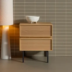 New WOOOD Nachtkastje/Ladekast Tours Met 2 laden, kleur Naturel