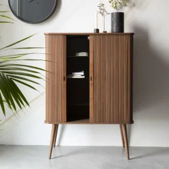 Outlet Zuiver Opbergkast Barbier Hout, 140 x 100cm Zwart