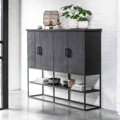 New DTP Home Opbergkast Beam Teakhout, 180 x 140cm, kleur Zwart