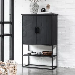 New DTP Home Opbergkast Beam Teakhout, 140 x 90cm, kleur Zwart