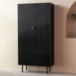 LABEL51 Opbergkast Cotia Mangohout, 200 x 100cm Zwart