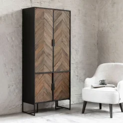 Sale DTP Home Opbergkast Criss Cross Hout en staal, 185 x 80cm Naturel