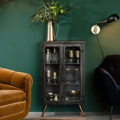 Hot Dutchbone Opbergkast Denza Vintage Finish, 100 x 60cm Zwart