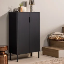 Best WOOOD Opbergkast Gunnar Grenenhout, 135 x 85cm, kleur Mat Zwart
