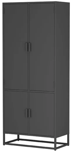 Outlet LABEL51 Opbergkast Luff Metaal, 190 x 80cm Zwart