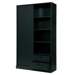 WOOOD Opbergkast Move Grenenhout, 200 x 120cm, kleur Matzwart Mat Zwart