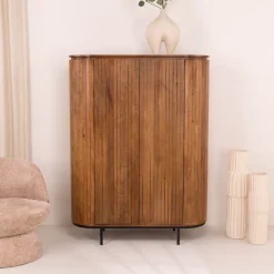 Clearance Livingfurn Opbergkast Noor Mangohout, 150 x 115cm