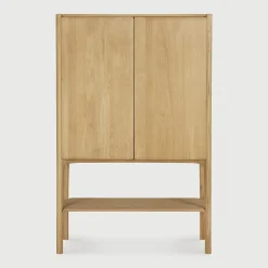 Hot Ethnicraft Opbergkast PI Geolied Eikenhout, 170 x 110cm, kleur Naturel