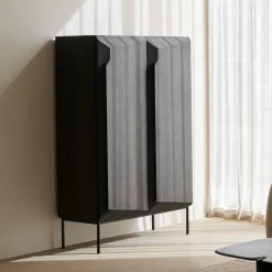 Outlet Ethnicraft Opbergkast Stairs Gevernist Eikenhout, 150 x 100cm, kleur Bruin