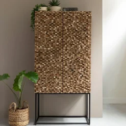 MUST Living Opbergkast Sticks Teakhout, 180 x 90cm