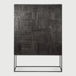 Best Ethnicraft Opbergkast Tabwa Gevernist Teakhout, 180 x 126cm Off Black