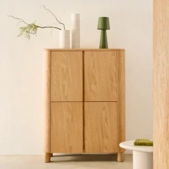 Clearance Kave Home Opbergkastje Salaya Essenhout, 134 x 100cm