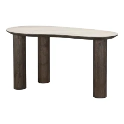 Sale Richmond Interiors Organisch Bureau Ritz Travertin en eiken, 150 x 75cm Beige