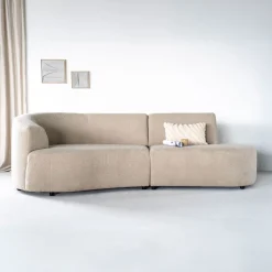 Outlet SEVN Organische Bank Denise Teddystof, kleur Beige