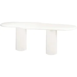 Online Richmond Interiors Organische Eettafel Bloomstone Eco plaster, kleur Wit