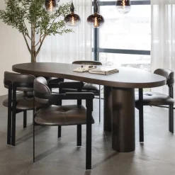 Clearance Eleonora Organische Eettafel Bobbie Walnoot, 215 x 110cm