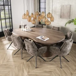 Hot LifestyleFurn Organische Eettafel Cortina Acaciahout, 244 x 165cm Massief acacia drift brown